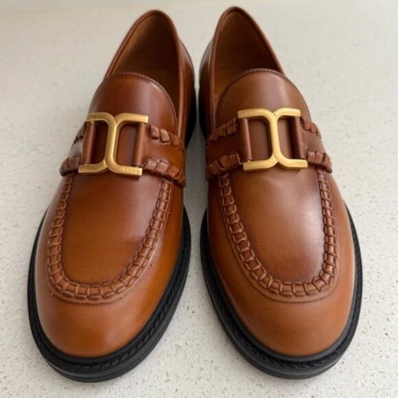 Chloé Marcie Leather Loafers Brown - Picture 3 of 3